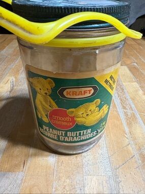 Kraft Smooth Peanut Butter Vintage Glass Jar